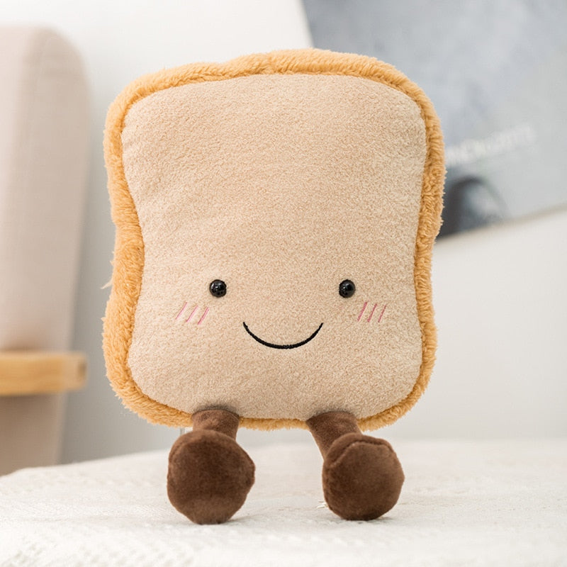 Toast Croissant Bread Squeaky Plush Dog Toy