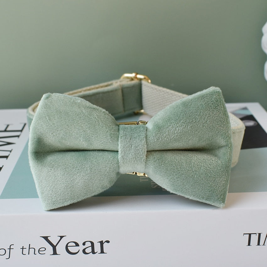 Mint Green Personalized Bow Tie Collar