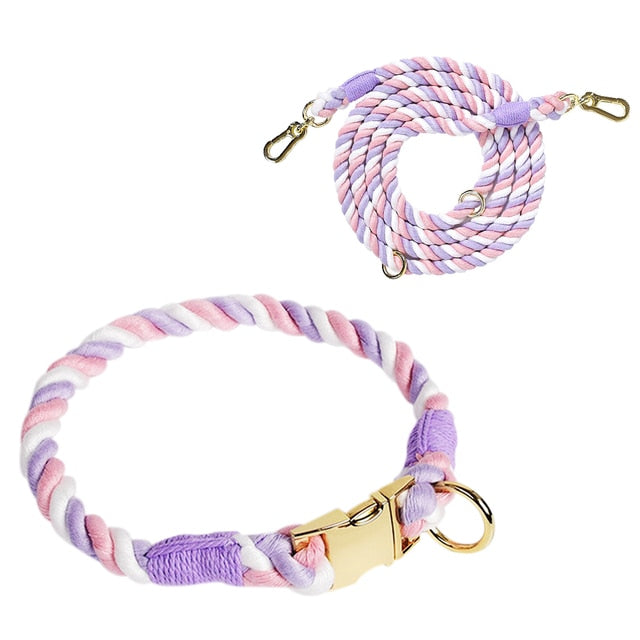 Cotton Rope Leash & Collar Set