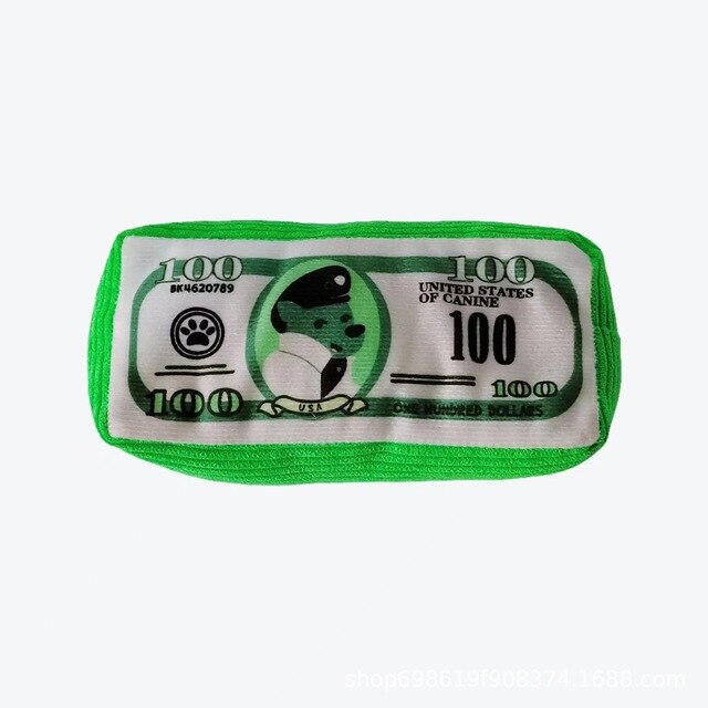 Money Stack Squeaky Plush Dog Toy