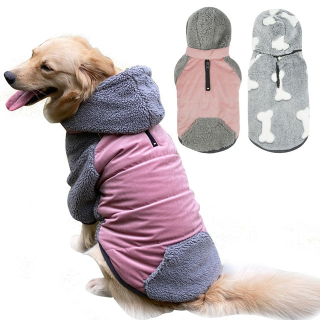 Fluffy Reversible Plaid Hoodie for Dogs