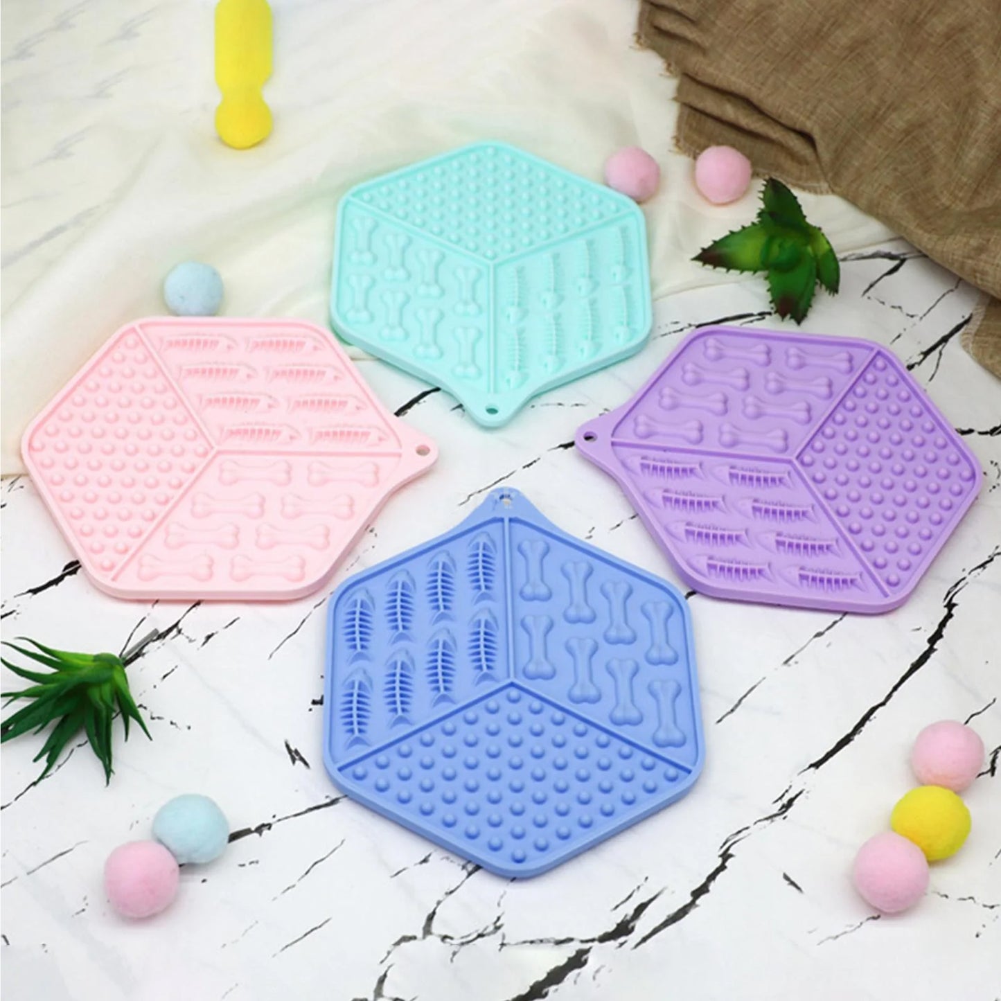 Hexagon Silicone Lick Mat