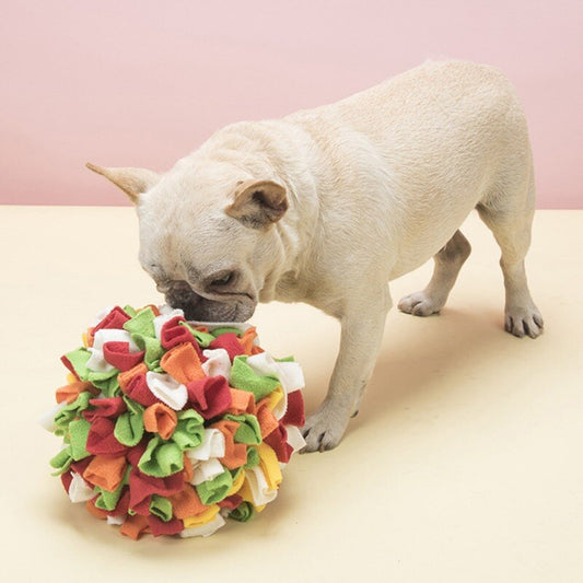 Fleece Knotted Snuffle Ball Nosework Dog Toy