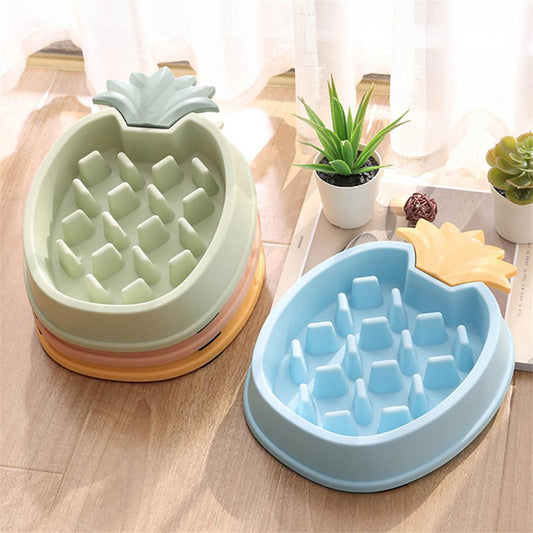 Cute Pineapple Slow Feeder Bowl