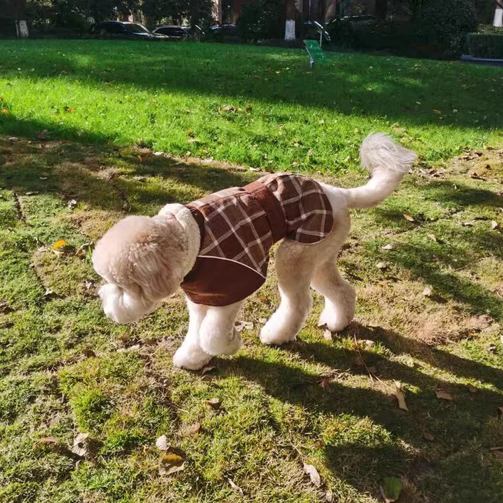 Plaid Fleece Jacket for Medium Large Dogs