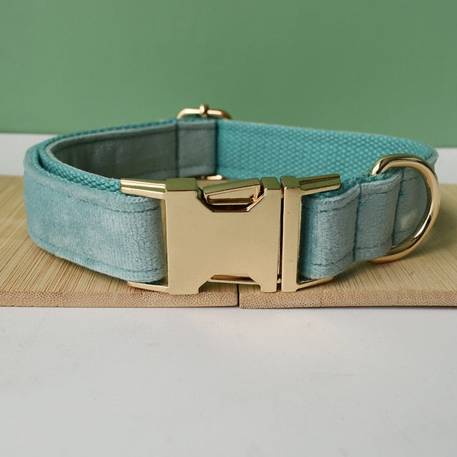 Teal Personalized Bow Tie Collar