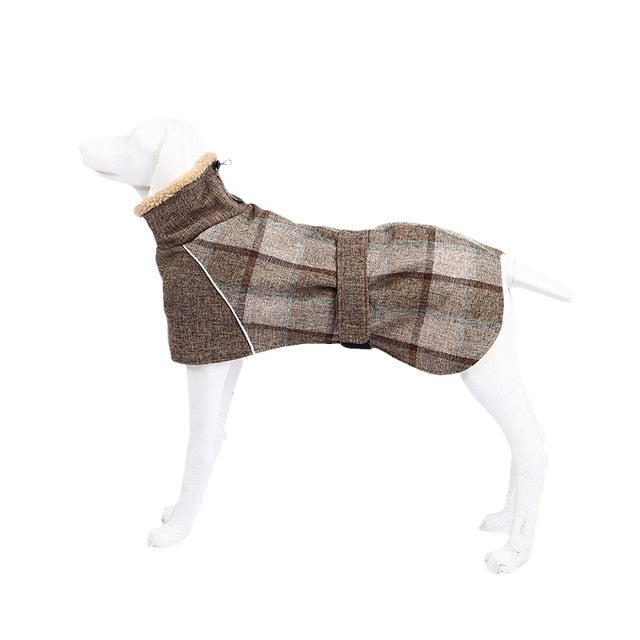 Plaid Fleece Jacket for Medium Large Dogs