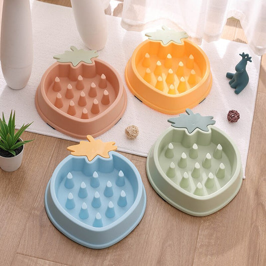 Cute Strawberry Slow Feeder Bowl