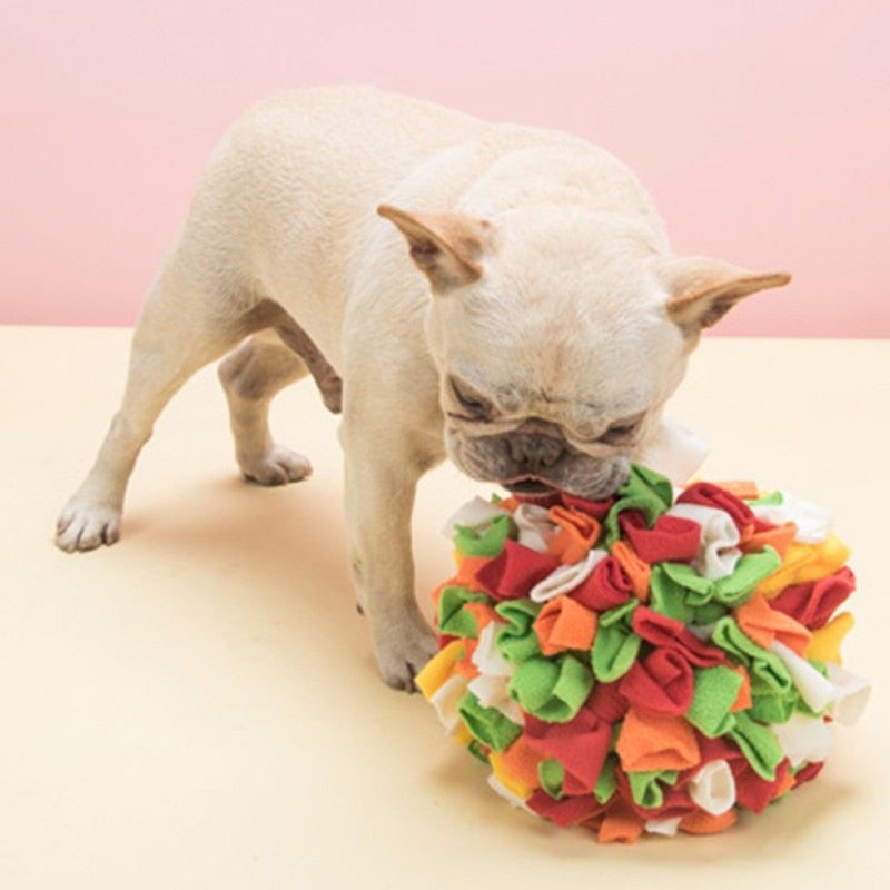 Fleece Knotted Snuffle Ball Nosework Dog Toy