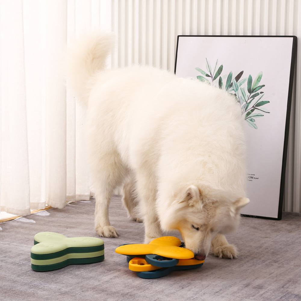 3-Layer Rotating Puzzle Interactive Slow Feeder