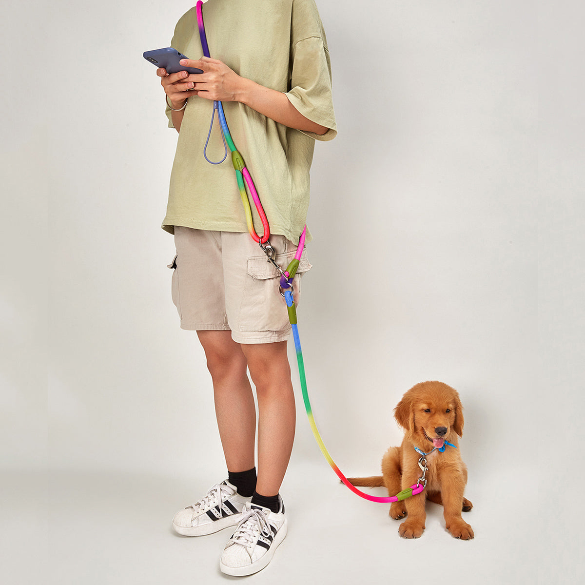 Hands-Free Reflective Nylon Rope Dog Leash