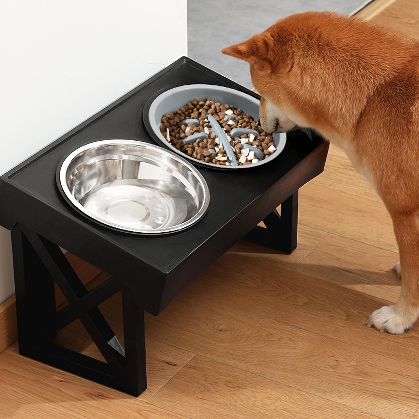 Multi-level Adjustable Elevated Dog Table and Bowls