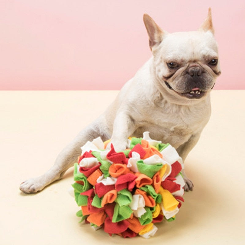 Fleece Knotted Snuffle Ball Nosework Dog Toy