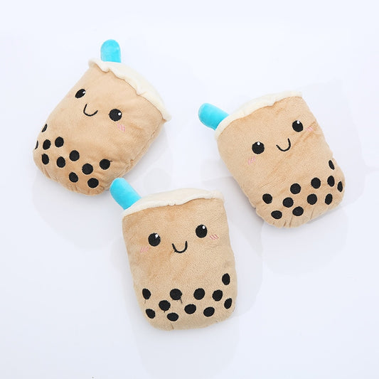 Boba Milk Tea Squeaky Plush Dog Toy