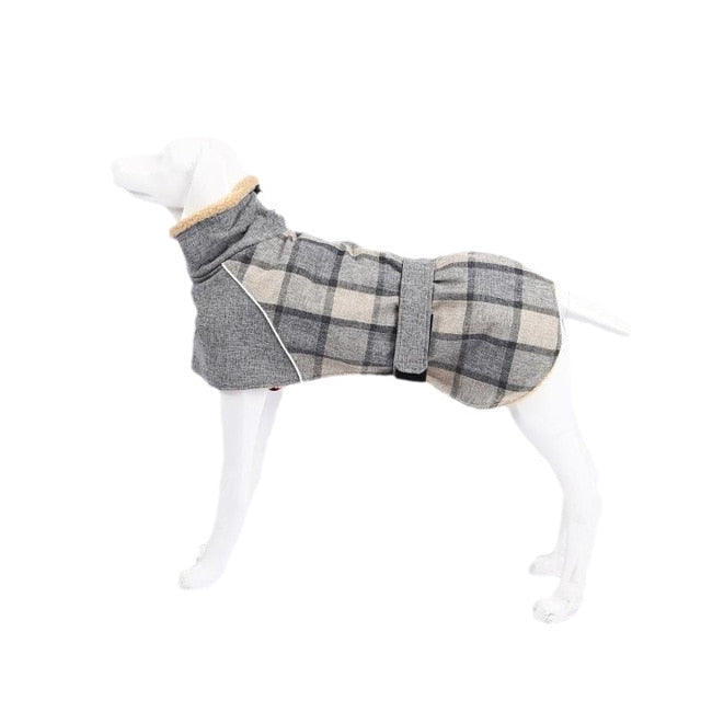 Plaid Fleece Jacket for Medium Large Dogs