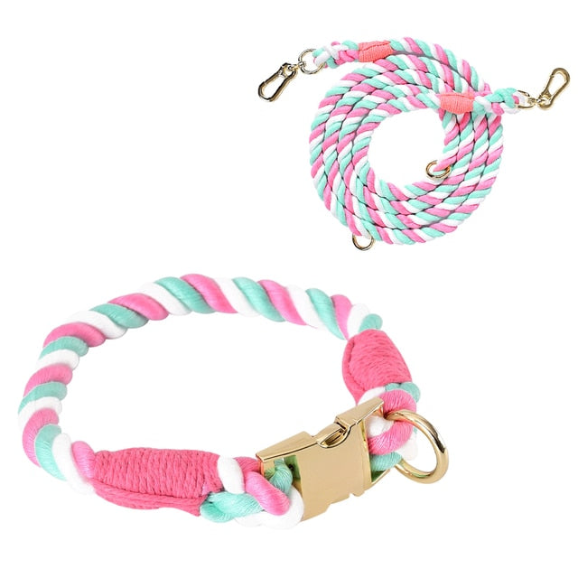Cotton Rope Leash & Collar Set