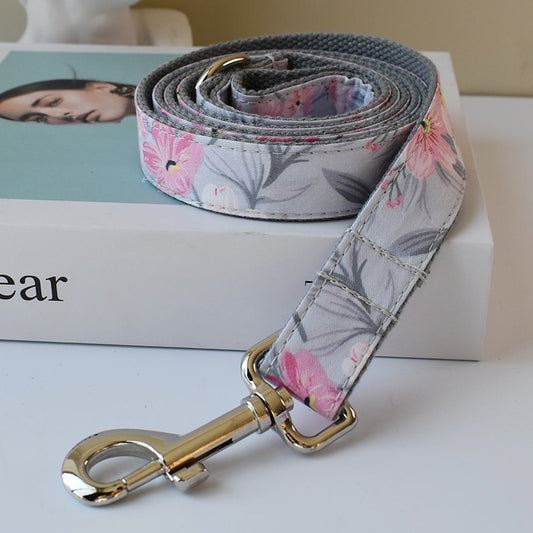 Blue Grey Orchid Print Leash