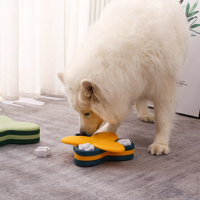 3-Layer Rotating Puzzle Interactive Slow Feeder
