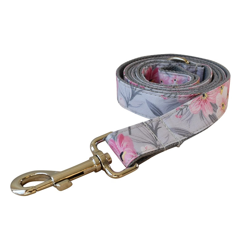 Blue Grey Orchid Print Leash