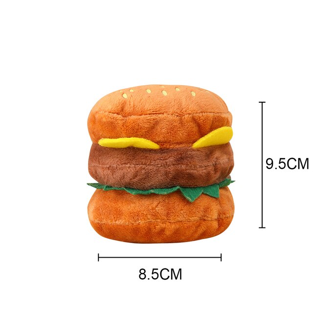 Hamburger Squeaky Plush Dog Toy