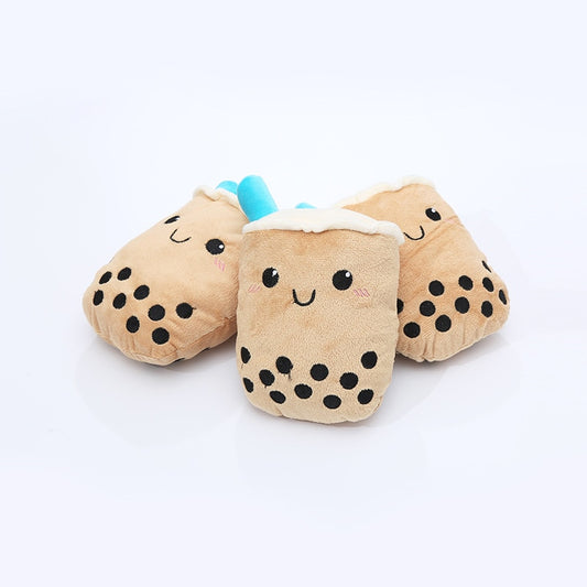 Boba Milk Tea Squeaky Plush Dog Toy