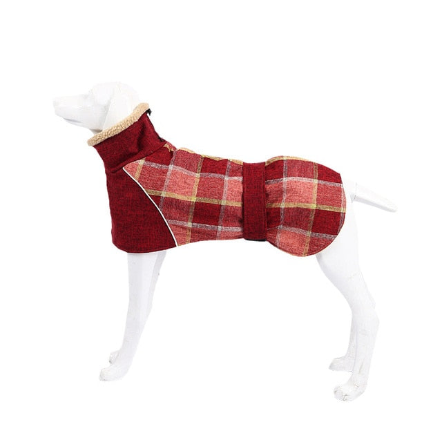 Plaid Fleece Jacket for Medium Large Dogs