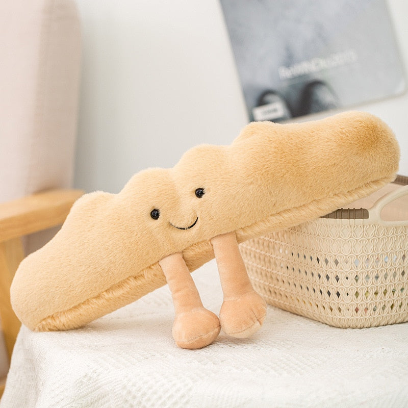 Toast Croissant Bread Squeaky Plush Dog Toy