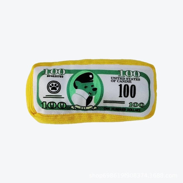 Money Stack Squeaky Plush Dog Toy