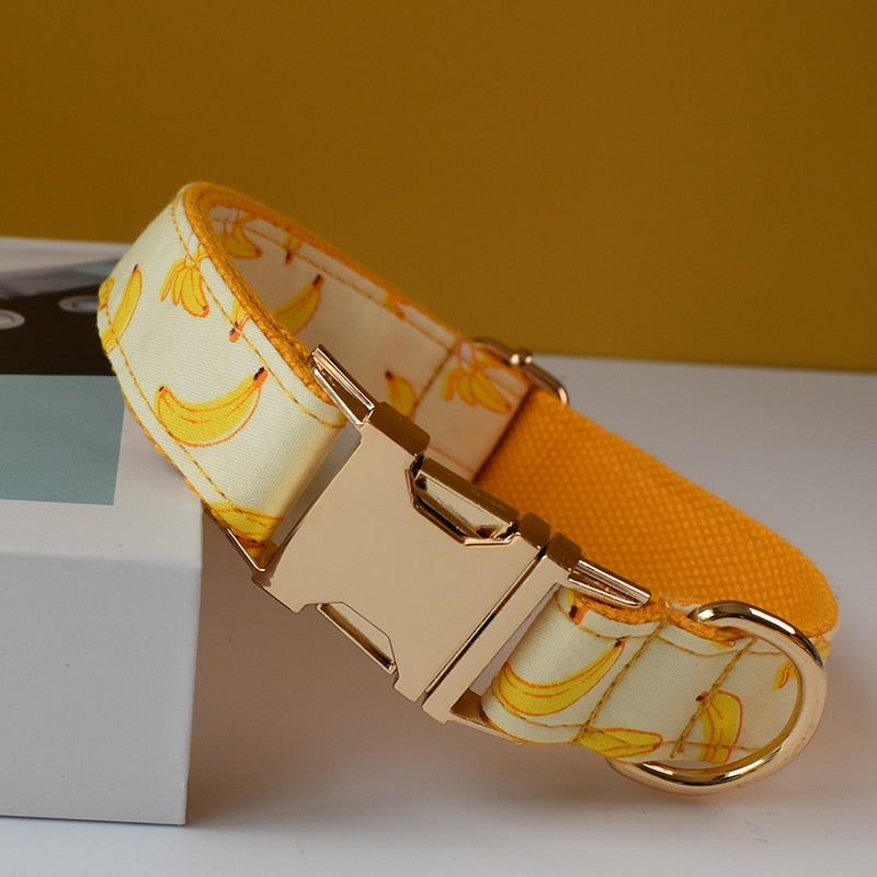 Banana Print Personalized Bow Tie Collar