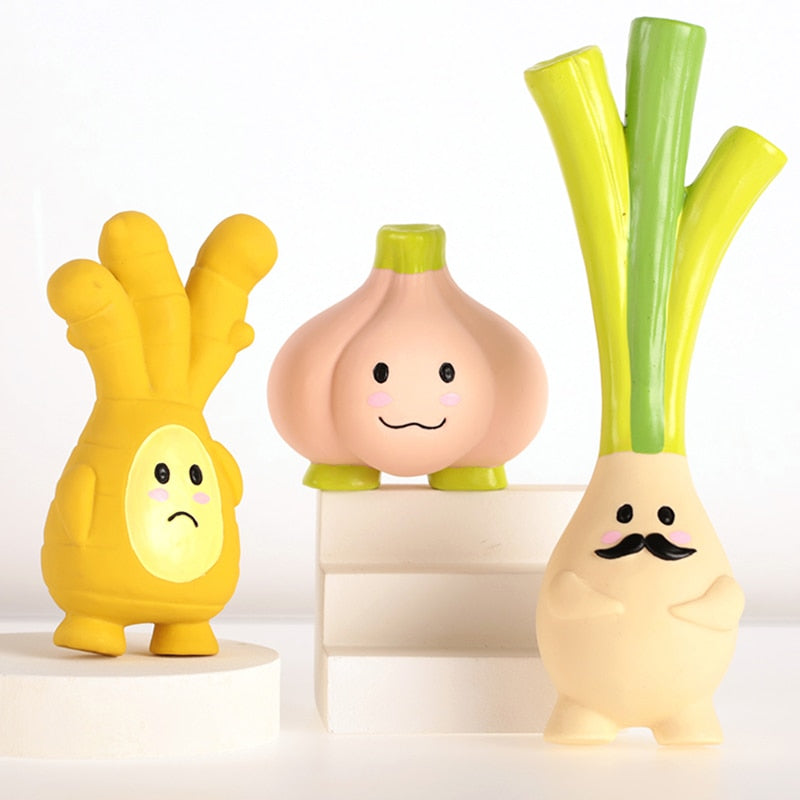 Onion Leek Ginger Squeaky Latex Dog Toys