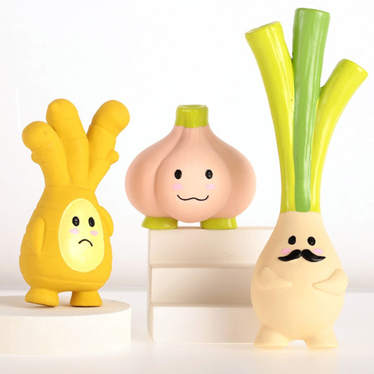 Onion Leek Ginger Squeaky Latex Dog Toys