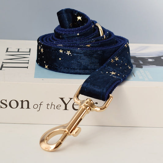 Navy Blue & Gold Stars Leash