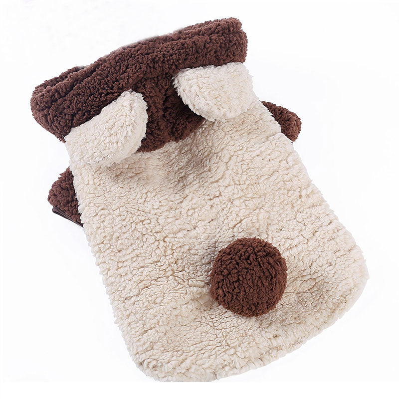 Teddy Bear Wool Hoodie for Medium Large Dogs
