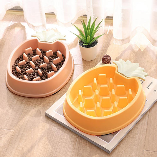 Cute Pineapple Slow Feeder Bowl