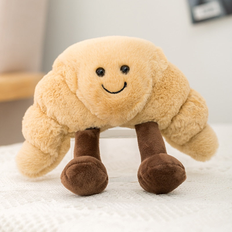 Toast Croissant Bread Squeaky Plush Dog Toy