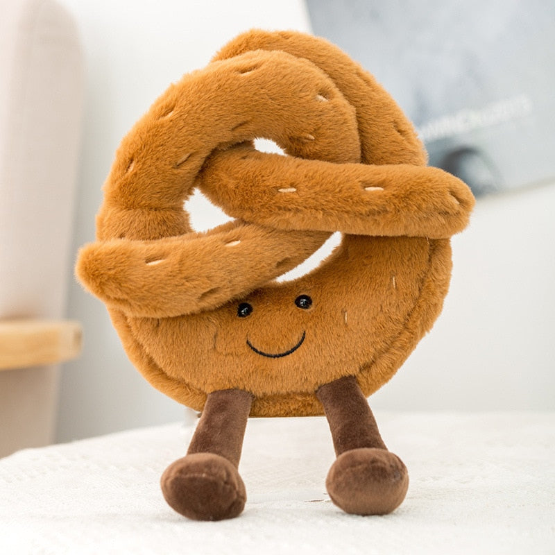 Toast Croissant Bread Squeaky Plush Dog Toy