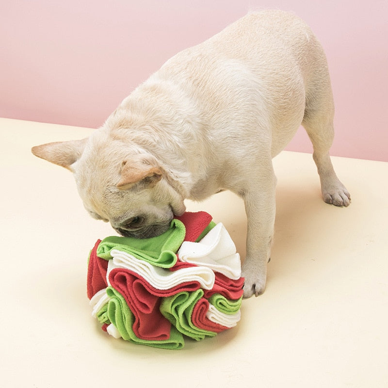 Fleece Snuffle Ball Nosework Dog Toy