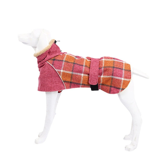 Plaid Fleece Jacket for Medium Large Dogs