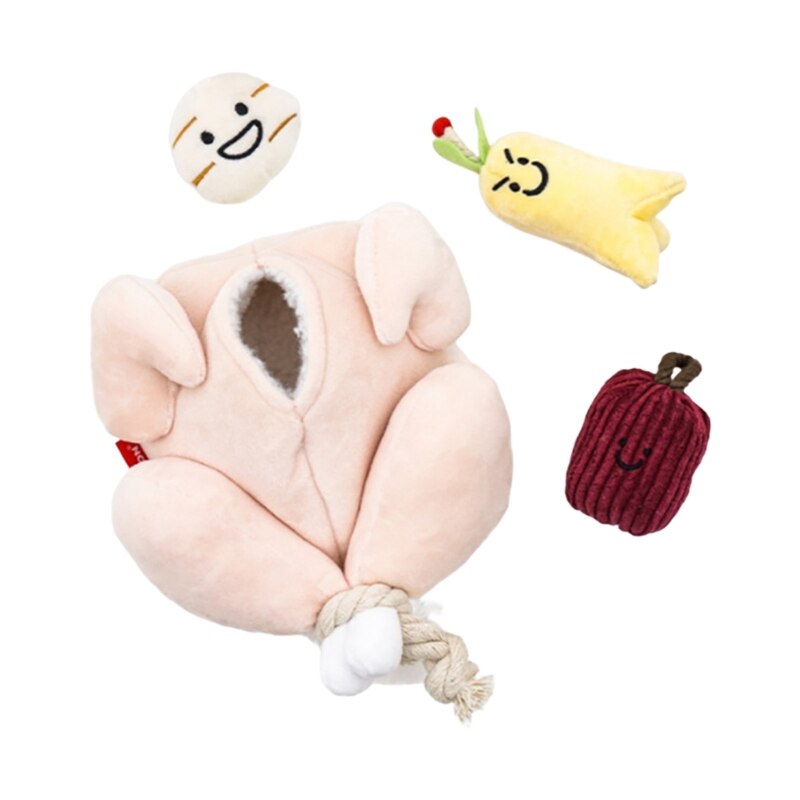 Stuffed Chicken Interactive Dog Toy Set