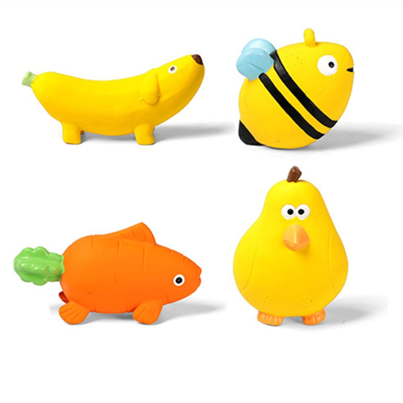 Animal Fruit Squeaky Latex Dog Toy