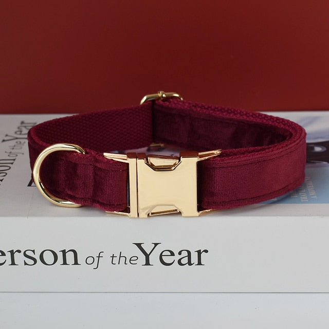 Burgundy Personalized Bow Tie Collar