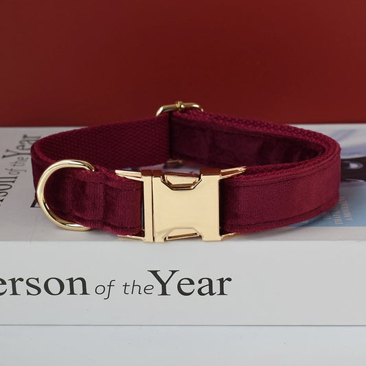Burgundy Personalized Bow Tie Collar