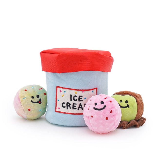 Ice Cream Bucket Interactive Dog Toy