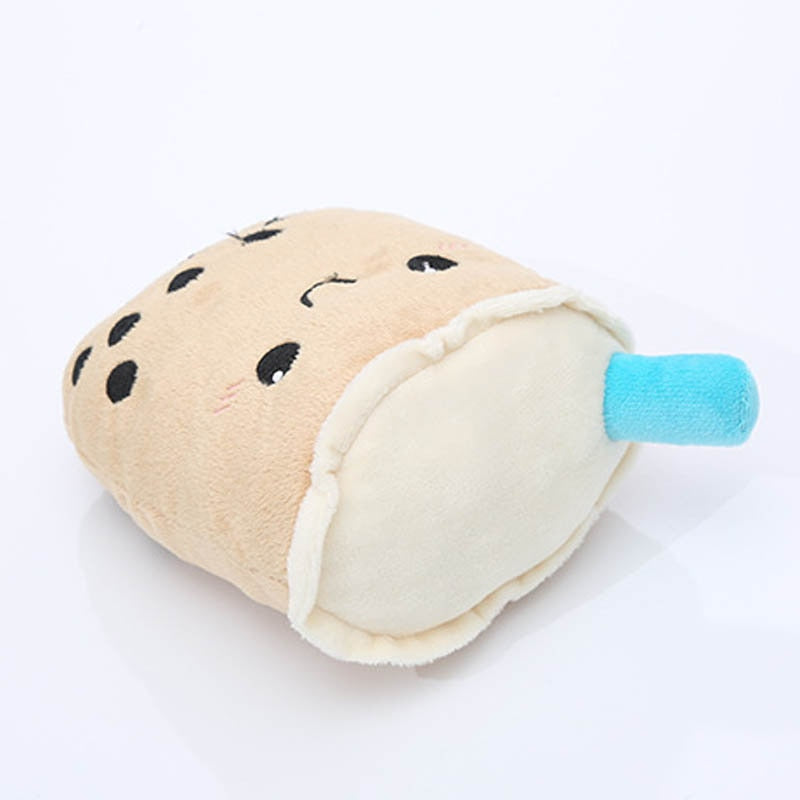 Boba Milk Tea Squeaky Plush Dog Toy