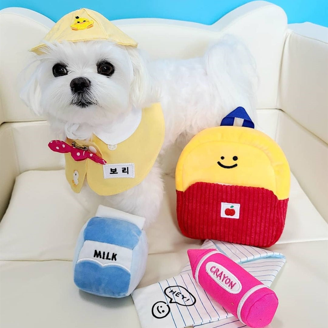 Cute School Backpack Interactive Dog Toy