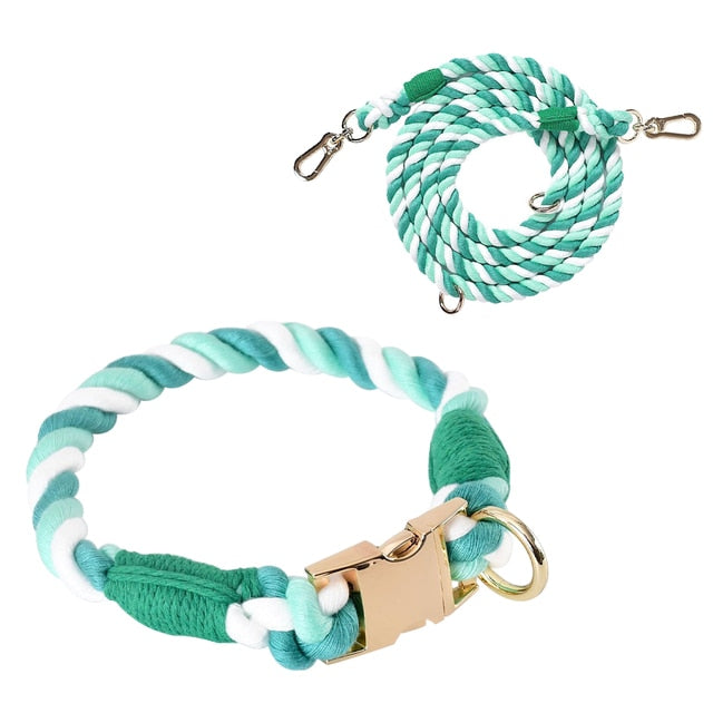 Cotton Rope Leash & Collar Set