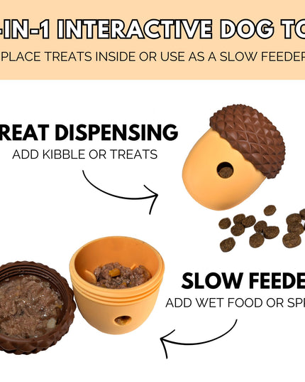 Acorn Slow Feeder & Treat Dispenser Toy