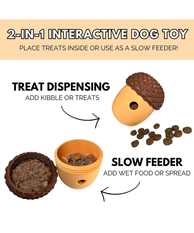 Acorn Slow Feeder & Treat Dispenser Toy