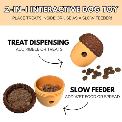 Acorn Slow Feeder & Treat Dispenser Toy