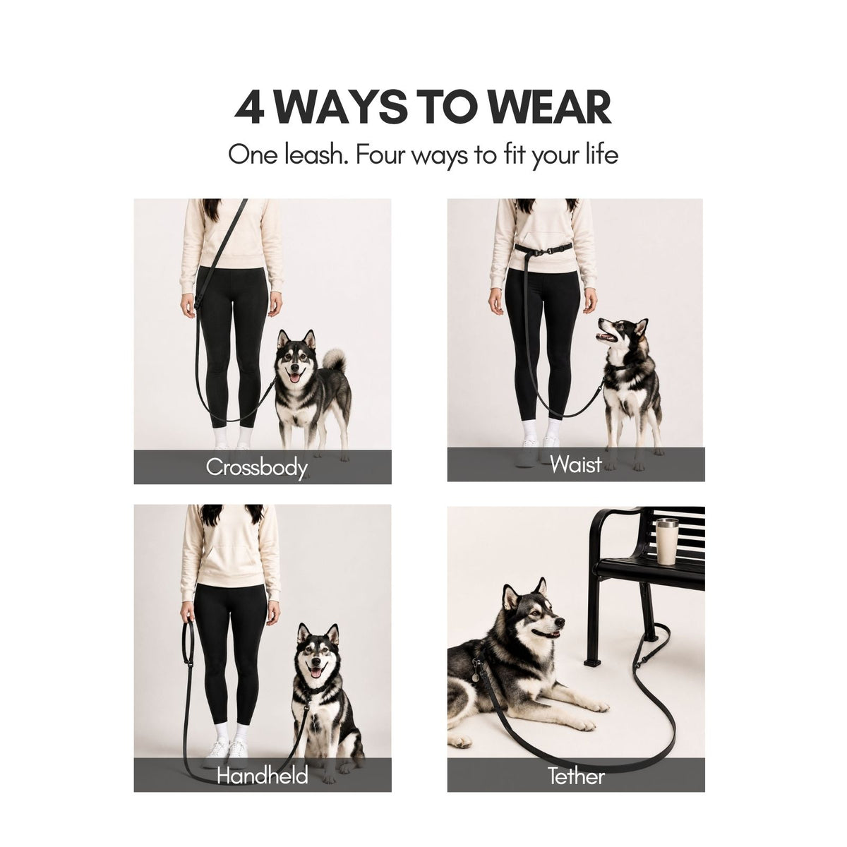 WOOFELITE Hands-Free Waterproof Dog Leash